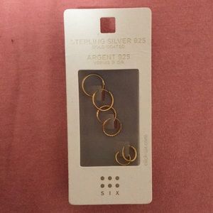 💛⭐️ NWT 3 pairs of Small Gold Hoops